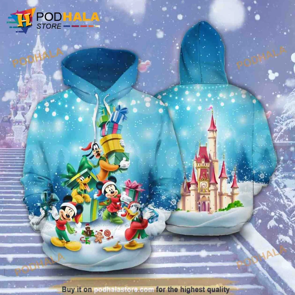 Festive Mickey Mouse Christmas Hoodie Featuring Friends And Cheerful Design