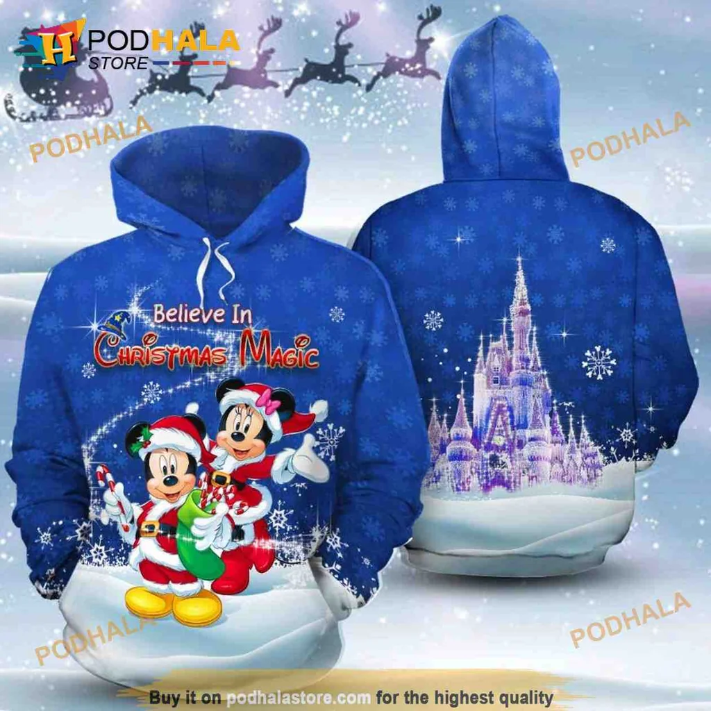 Festive Mickey Mouse Christmas Magic 3d Hoodie With Vibrant Holiday Design