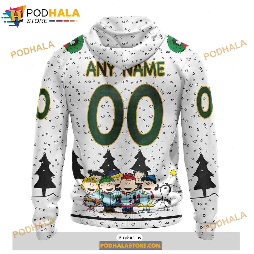 Festive Minnesota Wild Snoopy All Over Print Hoodie With Christmas Design Festive Minnesota Wild Snoopy All Over Print Hoodie With Christmas Design