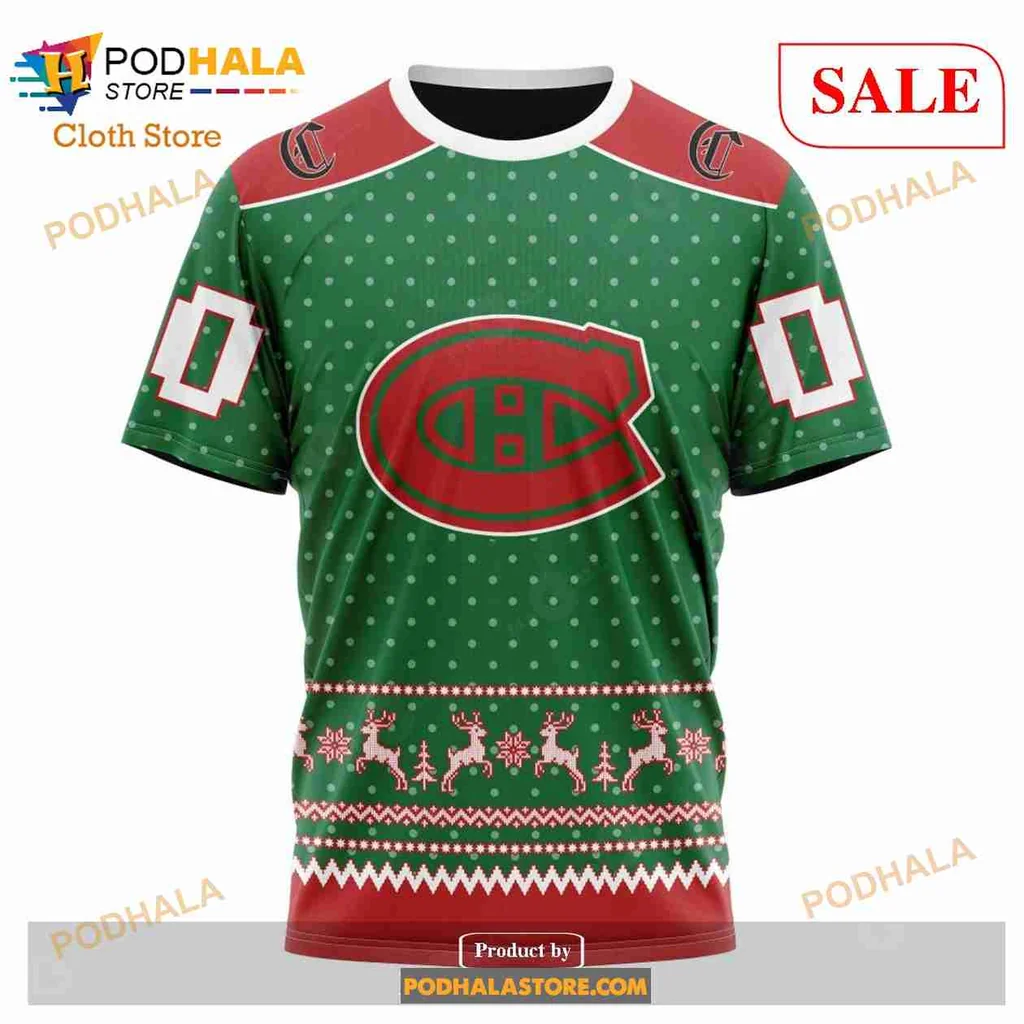 Festive Montreal Canadiens 3d Hoodie, Cheerful Holiday Design With Reindeer And Snowflakes - Product View 6 Festive Montreal Canadiens 3d Hoodie, Cheerful Holiday Design With Reindeer And Snowflakes - Product View 6