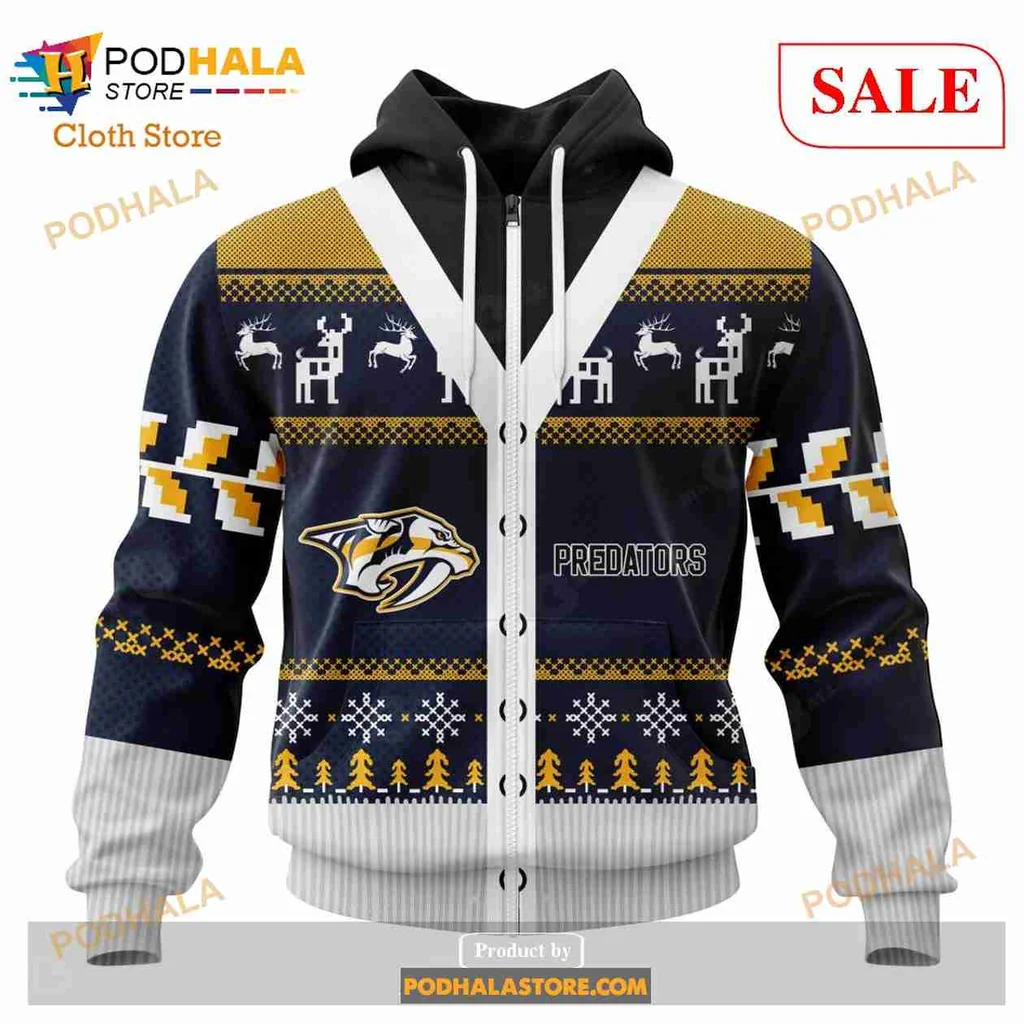 Festive Nashville Predators All Over Print Hoodie With Holiday Design And Cozy Vibe Festive Nashville Predators All Over Print Hoodie With Holiday Design And Cozy Vibe