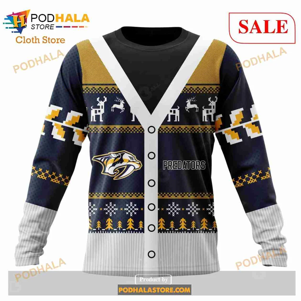 Festive Nashville Predators 3D Print Hoodie With Holiday Design And Cozy Vibe Festive Nashville Predators 3D Print Hoodie With Holiday Design And Cozy Vibe