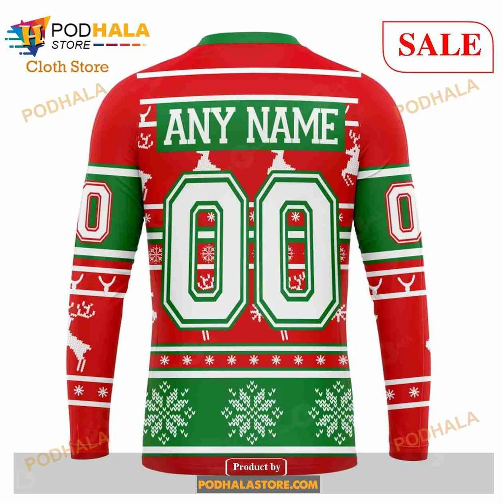 Festive New Jersey Devils 3d Hoodie With Santa Hat And Reindeer Design - Product View 5 Festive New Jersey Devils 3d Hoodie With Santa Hat And Reindeer Design - Product View 5