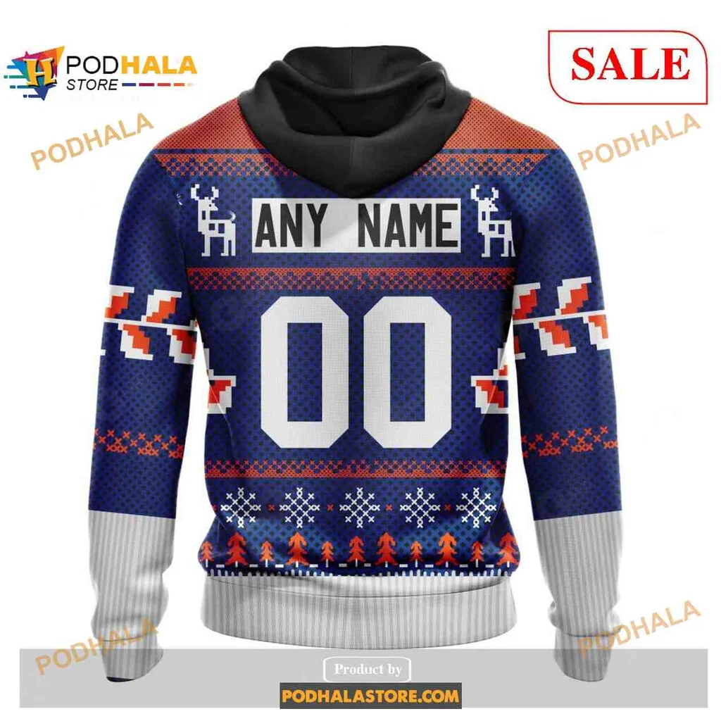 Festive New York Islanders All Over Print Hoodie With Christmas Sweater Design Festive New York Islanders All Over Print Hoodie With Christmas Sweater Design