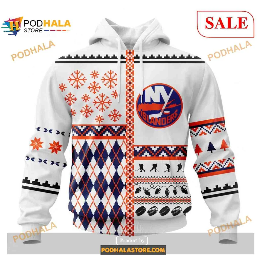 Festive New York Islanders Hoodie With Colorful Holiday Design