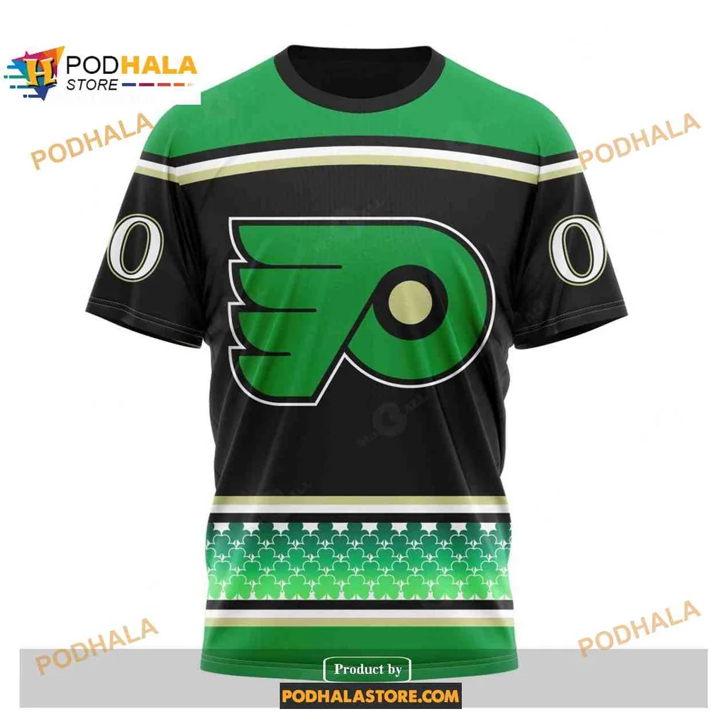 Festive Philadelphia Flyers AOP Hoodie With Shamrock Design For St Patricks Day Festive Philadelphia Flyers AOP Hoodie With Shamrock Design For St Patricks Day