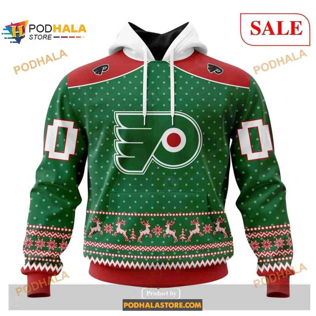 Festive Philadelphia Flyers Reindeer 3d Hoodie With Cheerful Holiday Design