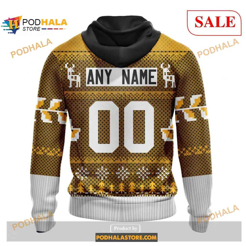 Festive Pittsburgh Penguins All Over Print Hoodie With Holiday Sweater Design Festive Pittsburgh Penguins All Over Print Hoodie With Holiday Sweater Design