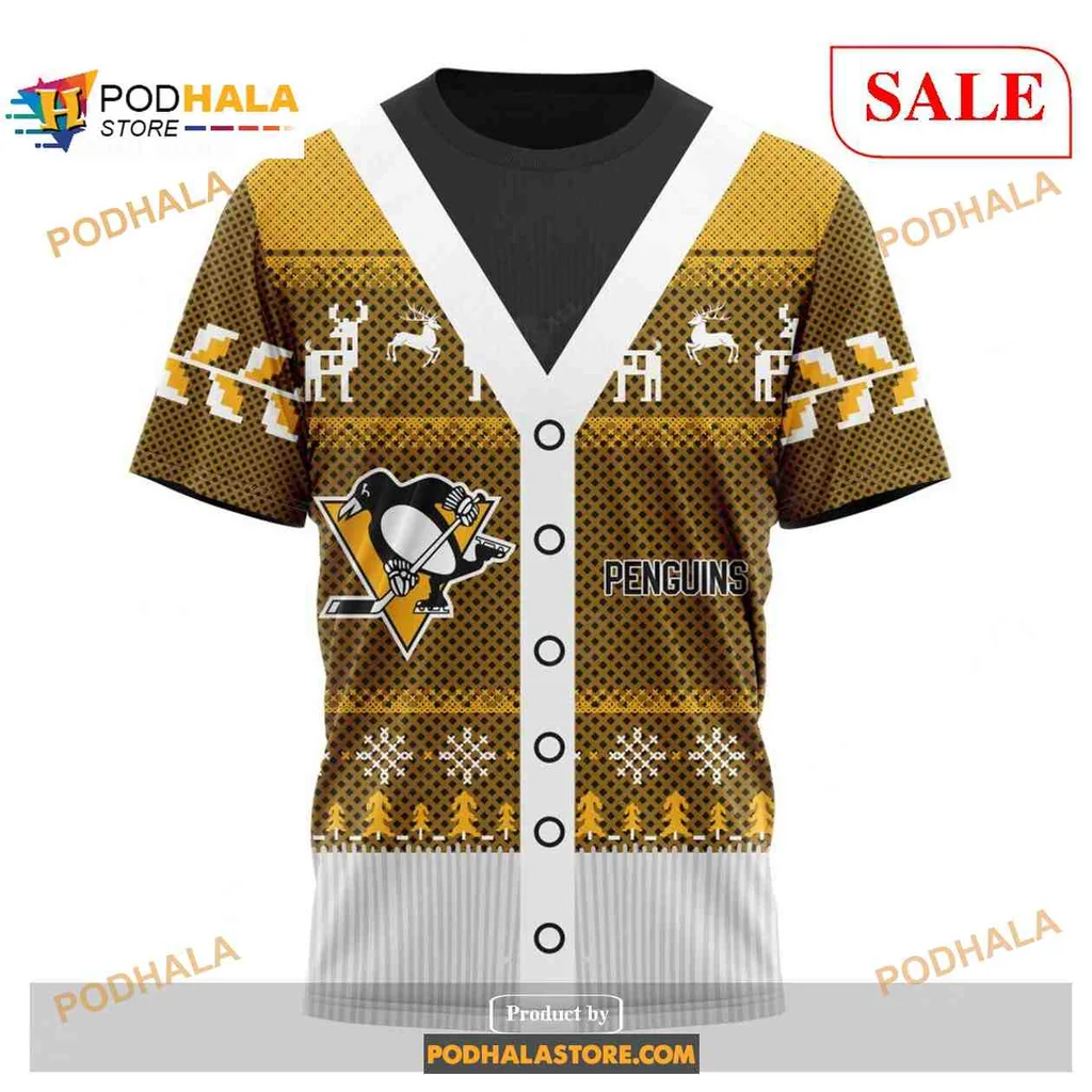 Festive Pittsburgh Penguins AOP Hoodie With Holiday Sweater Design Festive Pittsburgh Penguins AOP Hoodie With Holiday Sweater Design