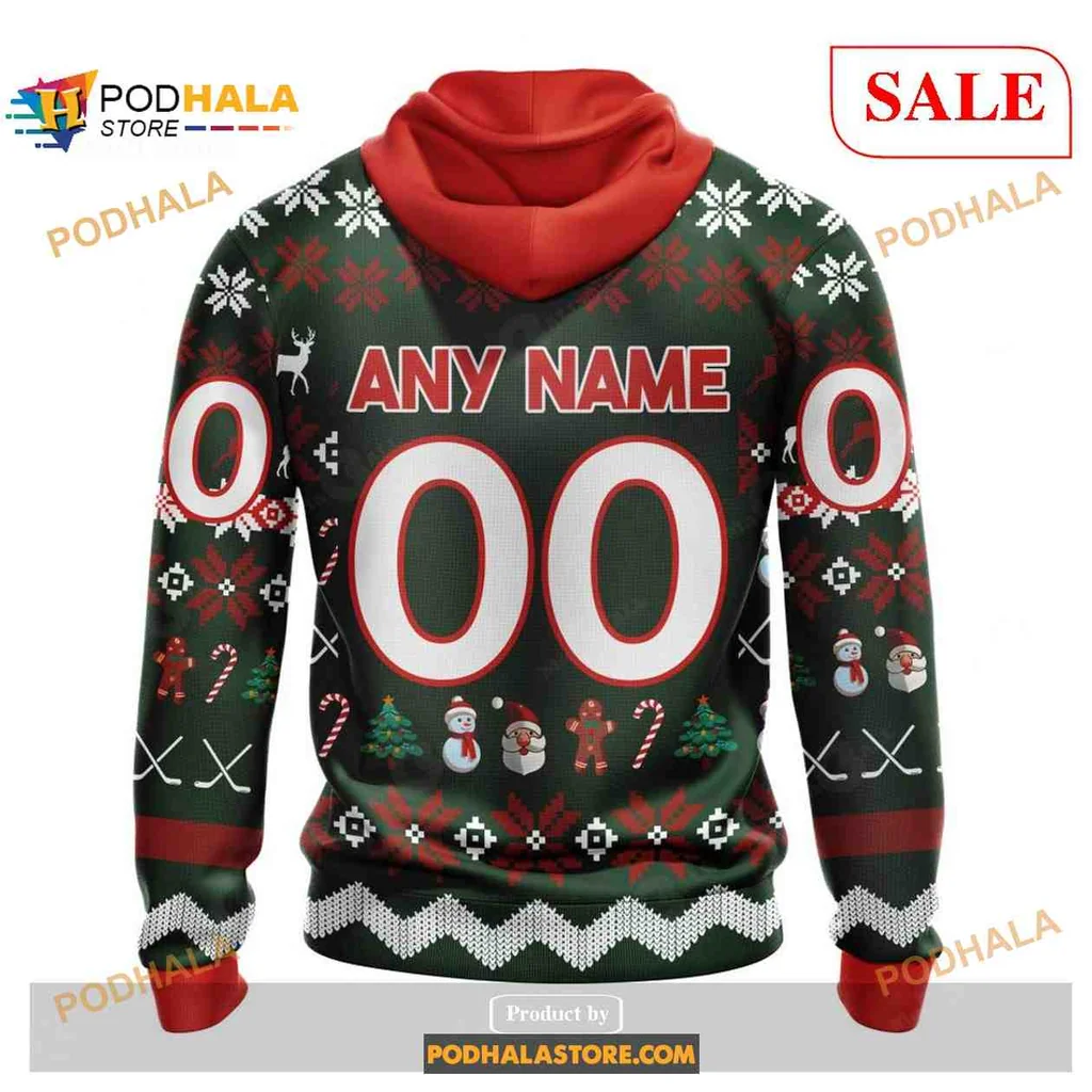 Festive Pittsburgh Penguins Christmas Hoodie With Santa Hat And Holiday Motifs - View 1 Festive Pittsburgh Penguins Christmas Hoodie With Santa Hat And Holiday Motifs - View 1