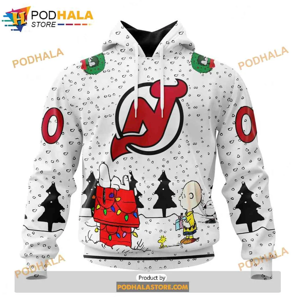 Festive Snoopy New Jersey Devils 3d Hoodie With Christmas Design