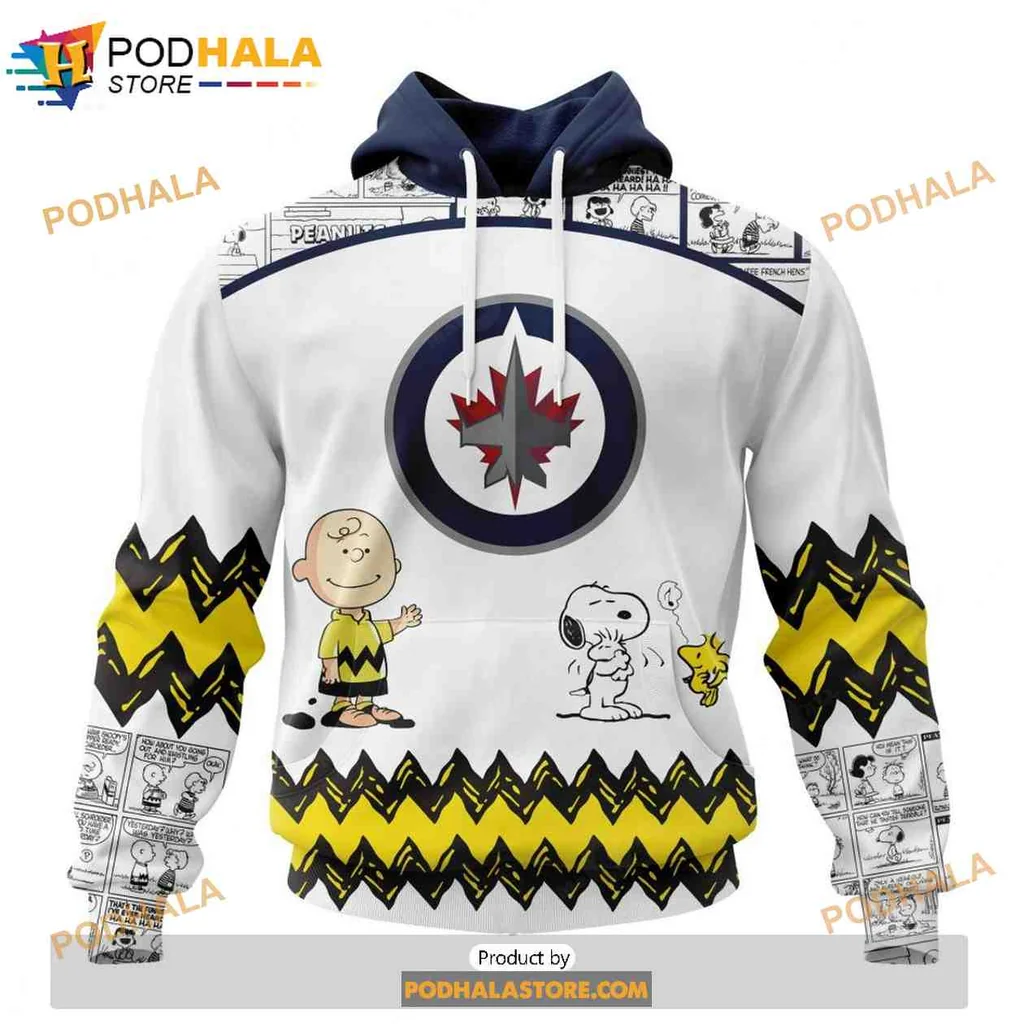 Festive Snoopy Winnipeg Jets 3d Hoodie With Christmas Scene - Product View 5 Festive Snoopy Winnipeg Jets 3d Hoodie With Christmas Scene - Product View 5