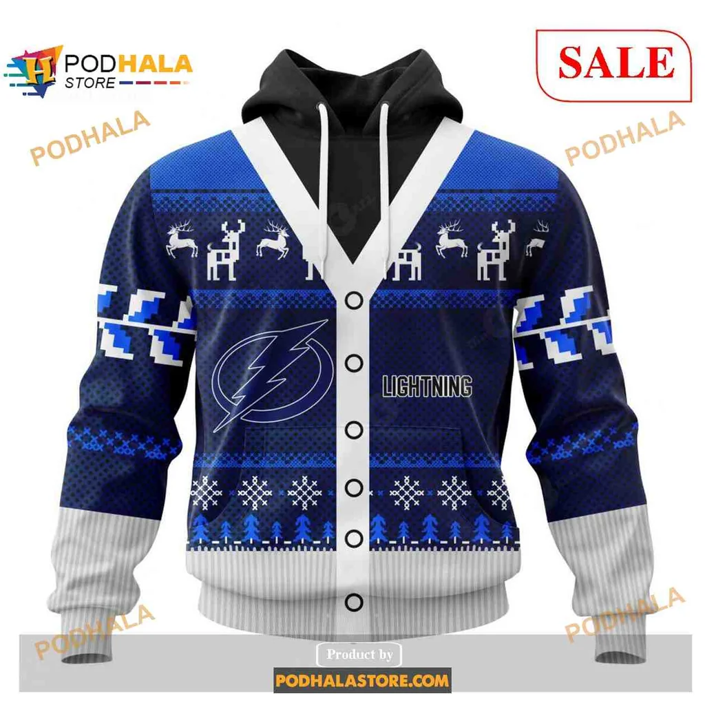 Festive Tampa Bay Lightning 3d Hoodie With Christmas Sweater Design