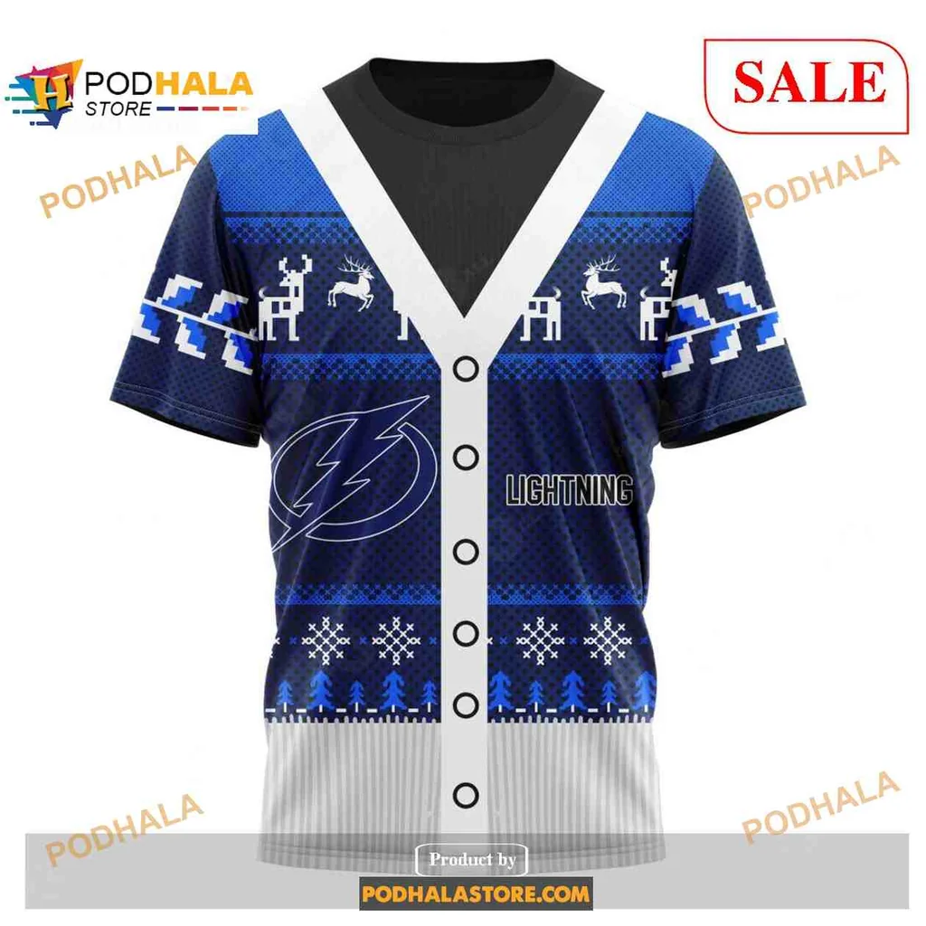 Festive Tampa Bay Lightning AOP Hoodie With Christmas Sweater Design Festive Tampa Bay Lightning AOP Hoodie With Christmas Sweater Design