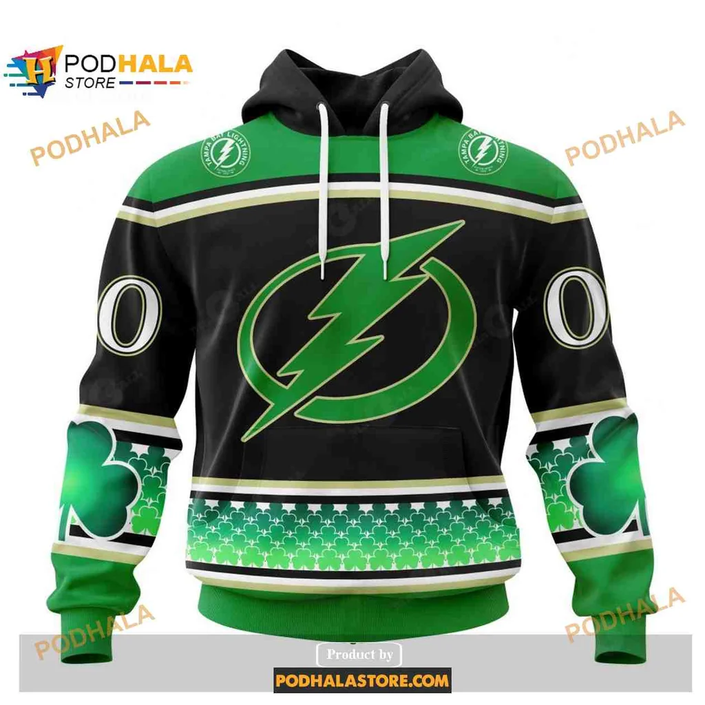 Festive Tampa Bay Lightning 3d Hoodie With Shamrock Design
