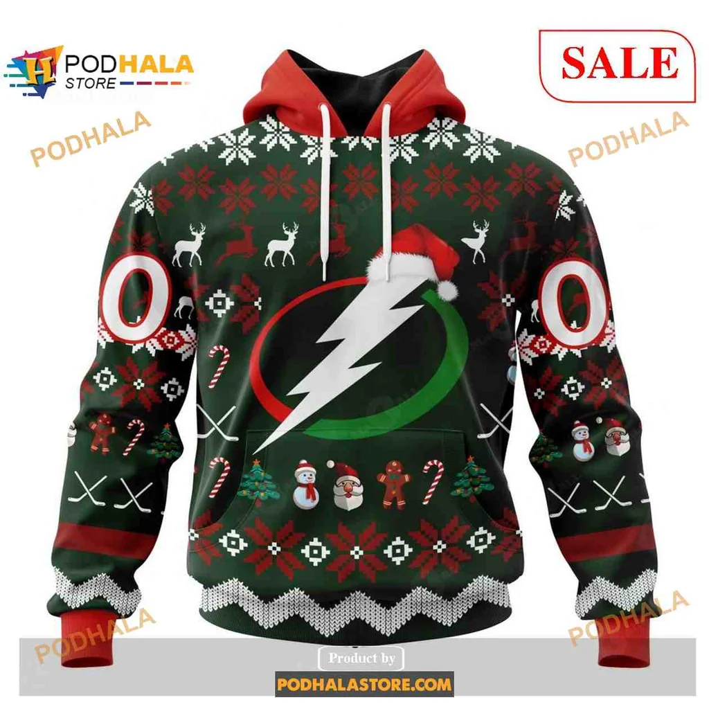 Festive Tampa Bay Lightning Hoodie With Christmas Design And Holiday Graphics