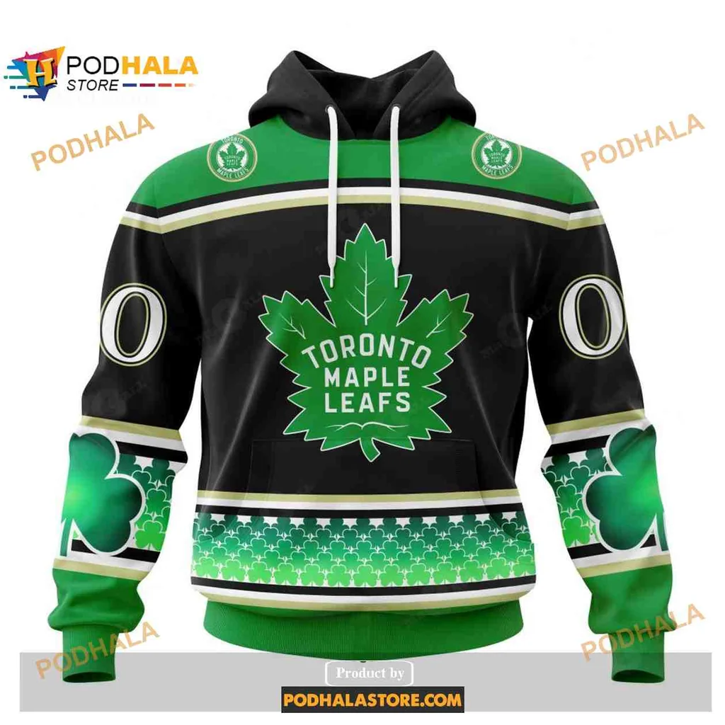 Festive Toronto Maple Leafs 3d Hoodie With Bold Green Maple Leaf Design