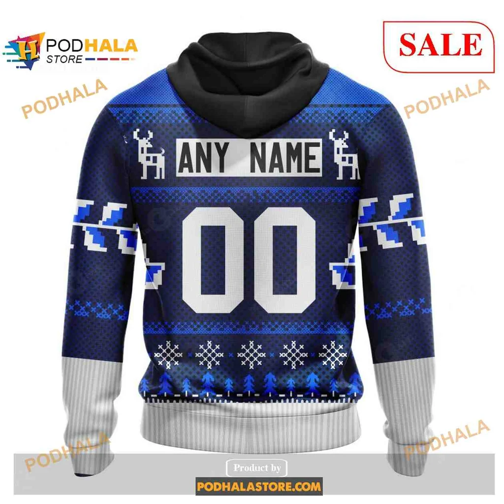 Festive Toronto Maple Leafs All Over Print Hoodie With Holiday Sweater Design Festive Toronto Maple Leafs All Over Print Hoodie With Holiday Sweater Design