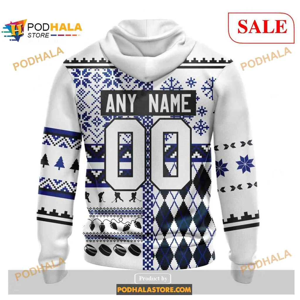 Festive Vancouver Canucks All Over Print Hoodie With Holiday Snowflakes And Logo Festive Vancouver Canucks All Over Print Hoodie With Holiday Snowflakes And Logo