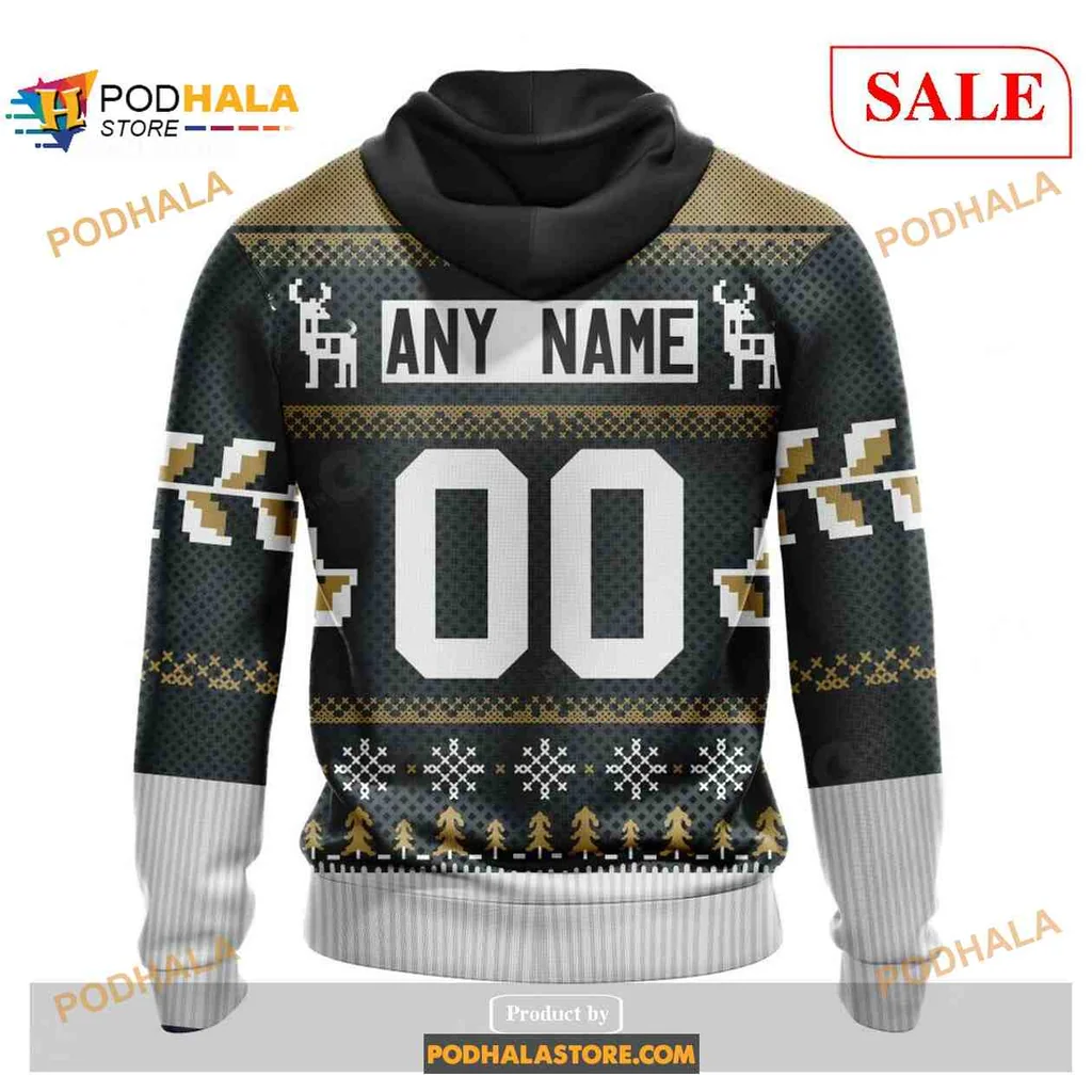 Festive Vegas Golden Knights All Over Print Hoodie, Cheerful Holiday Design With Logo Festive Vegas Golden Knights All Over Print Hoodie, Cheerful Holiday Design With Logo