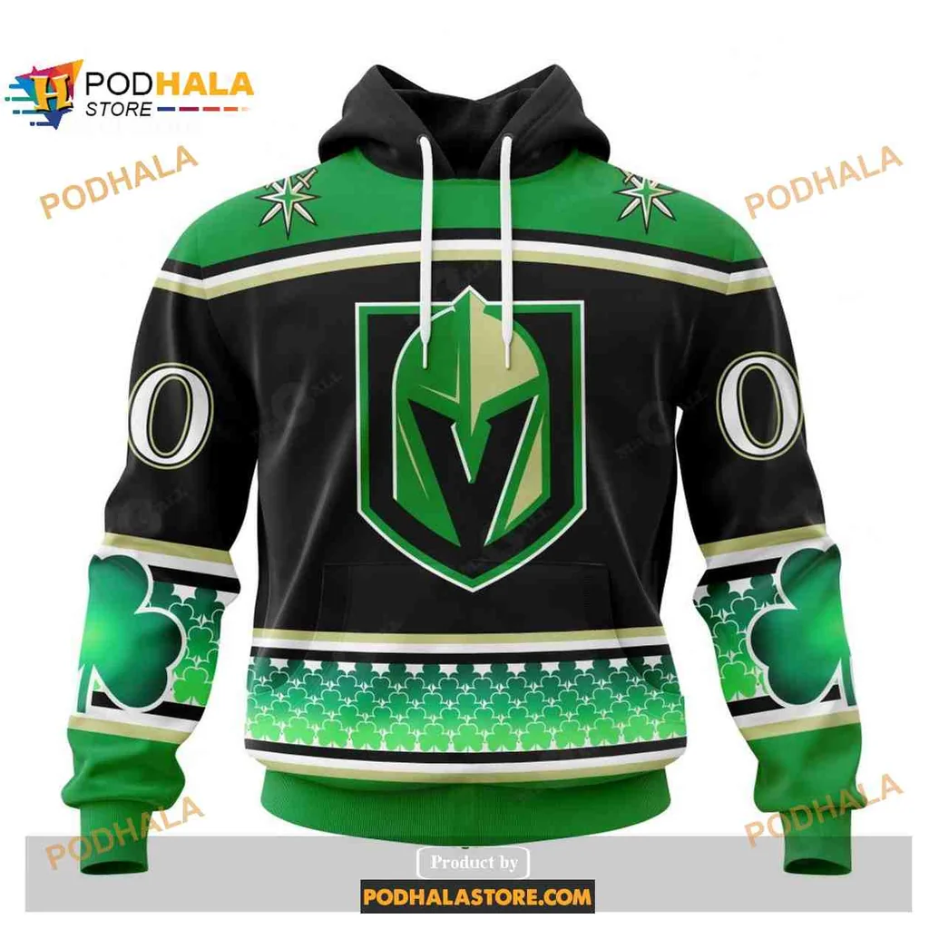 Festive Vegas Golden Knights 3d Hoodie With St Patricks Day Design