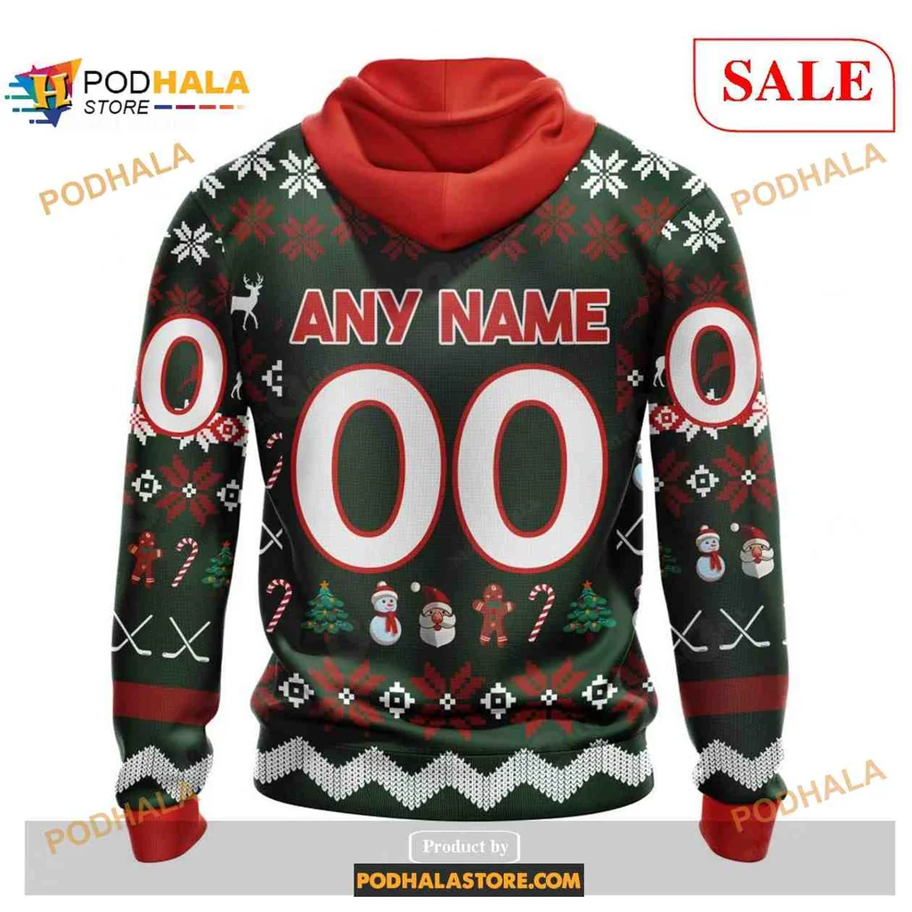 Festive Washington Capitals Holiday Hoodie With Christmas Motifs - View 1 Festive Washington Capitals Holiday Hoodie With Christmas Motifs - View 1