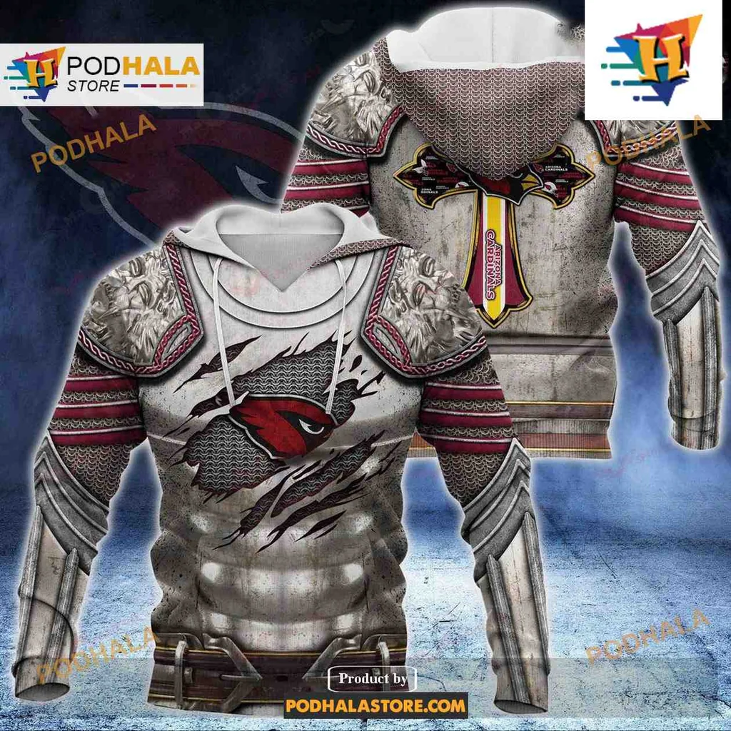Fierce Arizona Cardinals Armor Hoodie Featuring Knightly Design