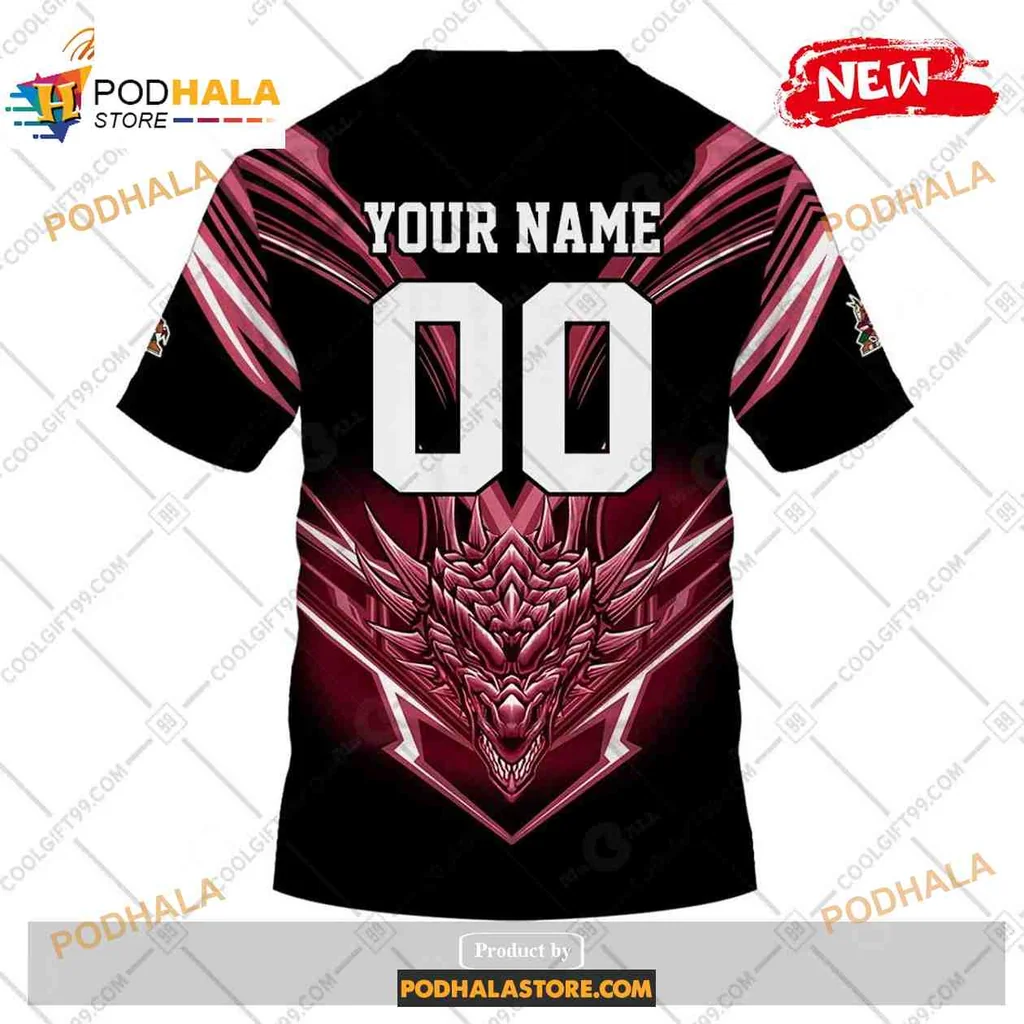Fierce Arizona Coyotes Dragon 3D Print Hoodie With Cartoon Coyote Design Fierce Arizona Coyotes Dragon 3D Print Hoodie With Cartoon Coyote Design