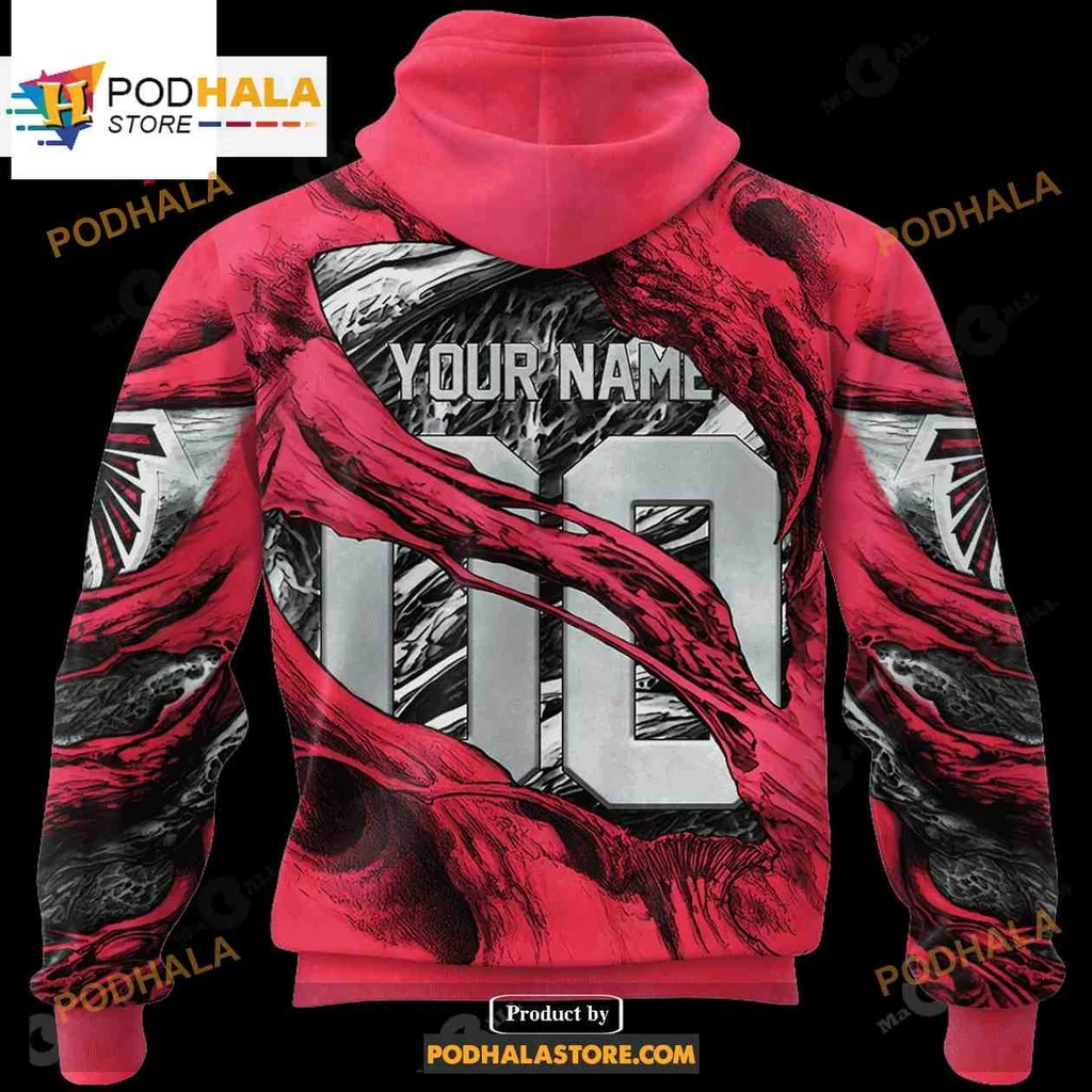 Fierce Atlanta Falcons All Over Print Hoodie, Striking Red And Black Demon Eye Design Fierce Atlanta Falcons All Over Print Hoodie, Striking Red And Black Demon Eye Design