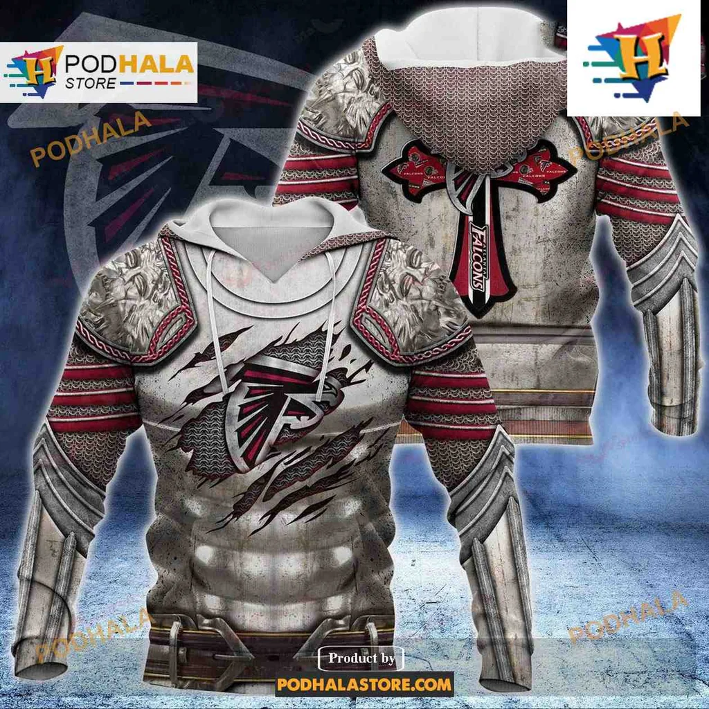 Fierce Atlanta Falcons Knight Armor 3d Hoodie With Bold Team Colors