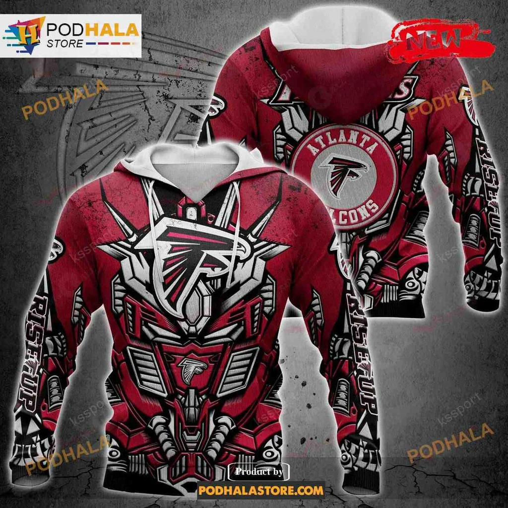 Fierce Atlanta Falcons Transformer 3d Hoodie With Bold Robotic Design
