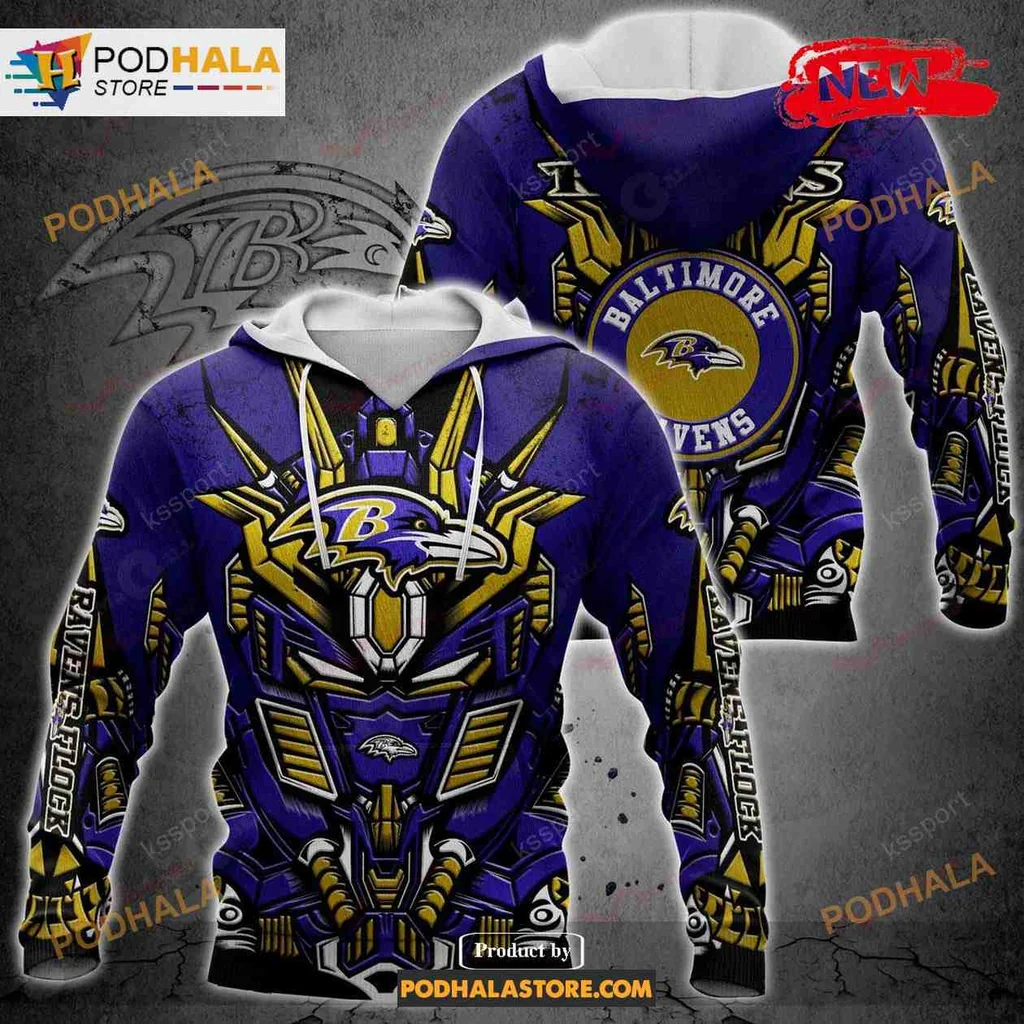 Fierce Baltimore Ravens Transformer 3d Hoodie With Bold Graphics