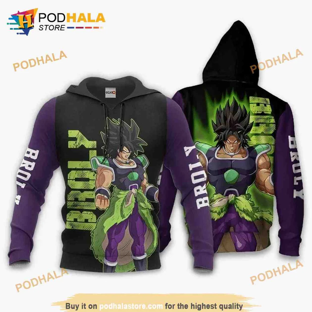 Fierce Broly Dragon Ball 3d Hoodie With Striking Graphic Design