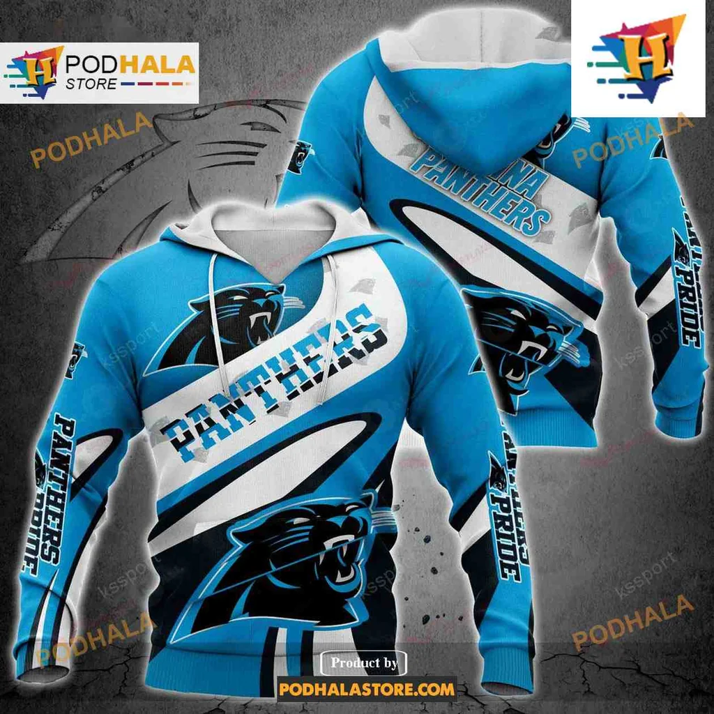 Fierce Carolina Panthers 3d Hoodie Featuring Bold Team Logo And Colors