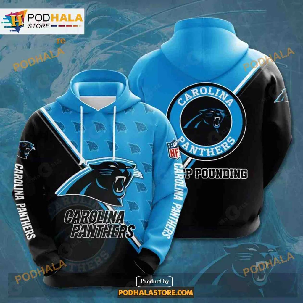 Fierce Carolina Panthers 3d Hoodie With Bold Logo And Team Name