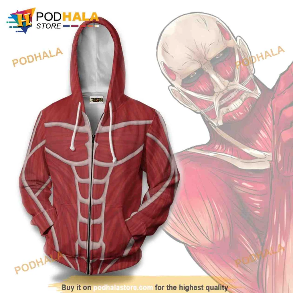 Fierce Colossal Titan 3d Hoodie Featuring Striking Titan Graphic
