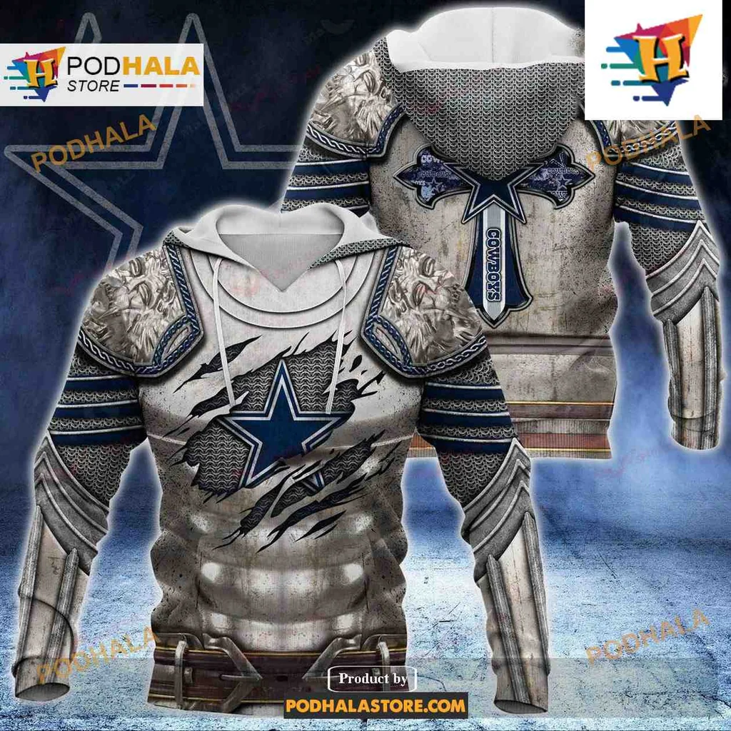 Fierce Dallas Cowboys Knight Armor 3d Hoodie With Rugged Design