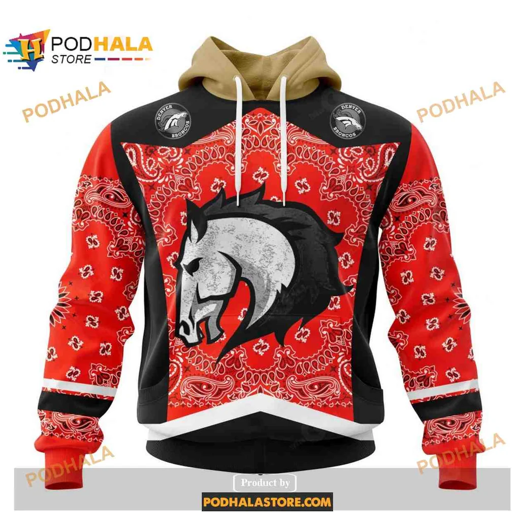 Fierce Denver Broncos Horse 3d Hoodie With Bold Red And Black Design