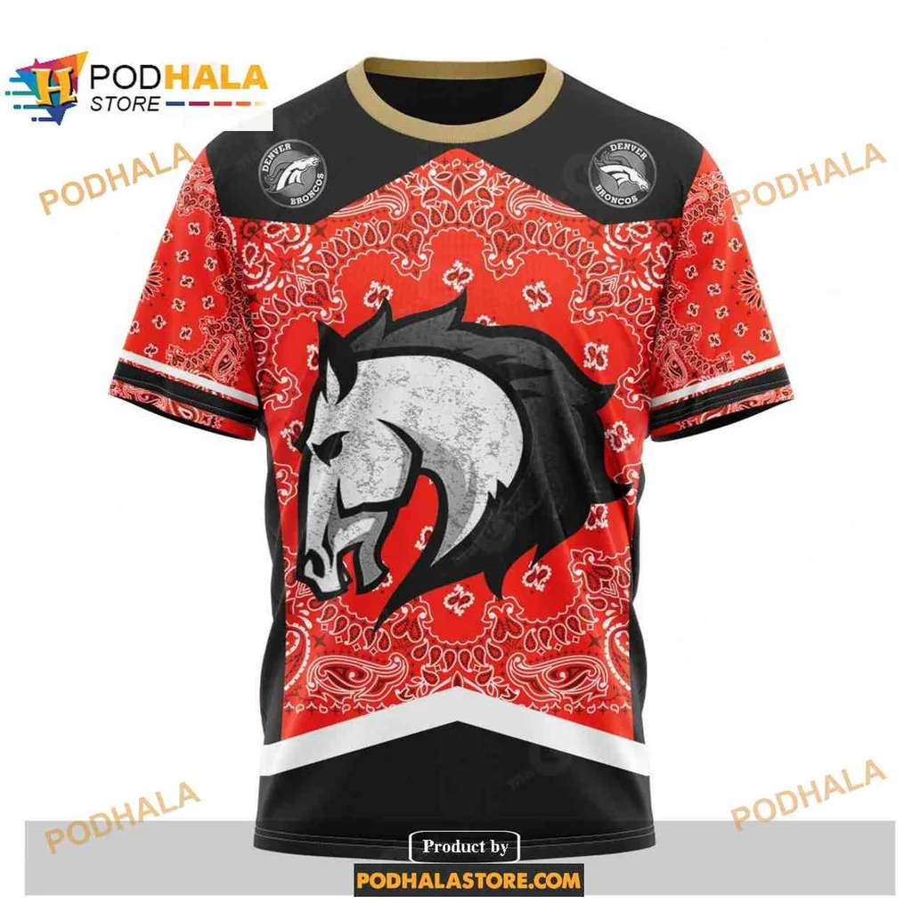Fierce Denver Broncos Horse AOP Hoodie With Bold Red And Black Design Fierce Denver Broncos Horse AOP Hoodie With Bold Red And Black Design