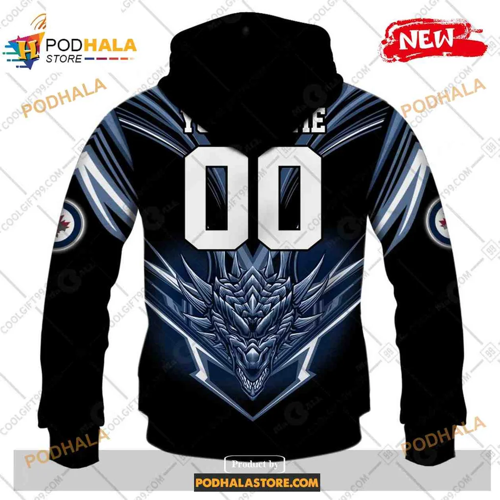 Fierce Dragon Winnipeg Jets AOP Hoodie With Bold Graphic Design Fierce Dragon Winnipeg Jets AOP Hoodie With Bold Graphic Design