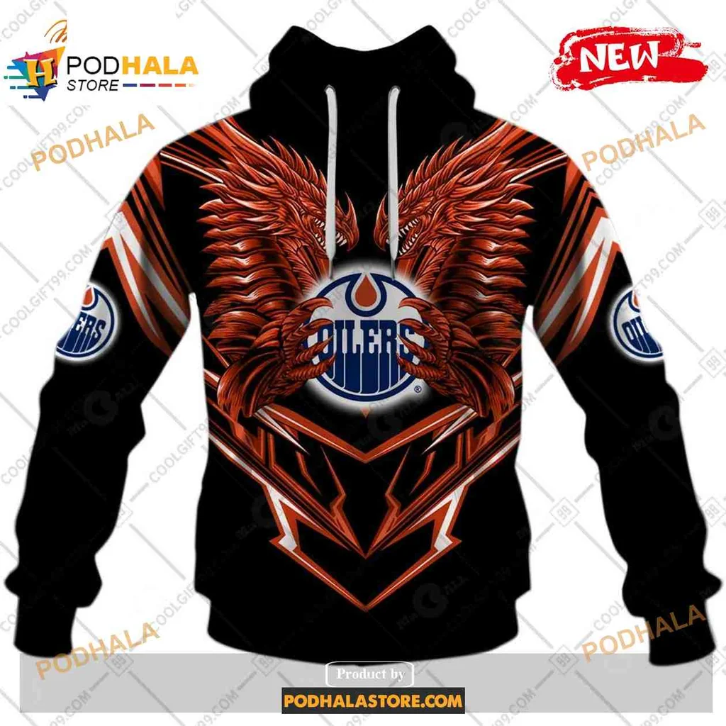 Fierce Edmonton Oilers Dragon 3d Hoodie With Vibrant Design