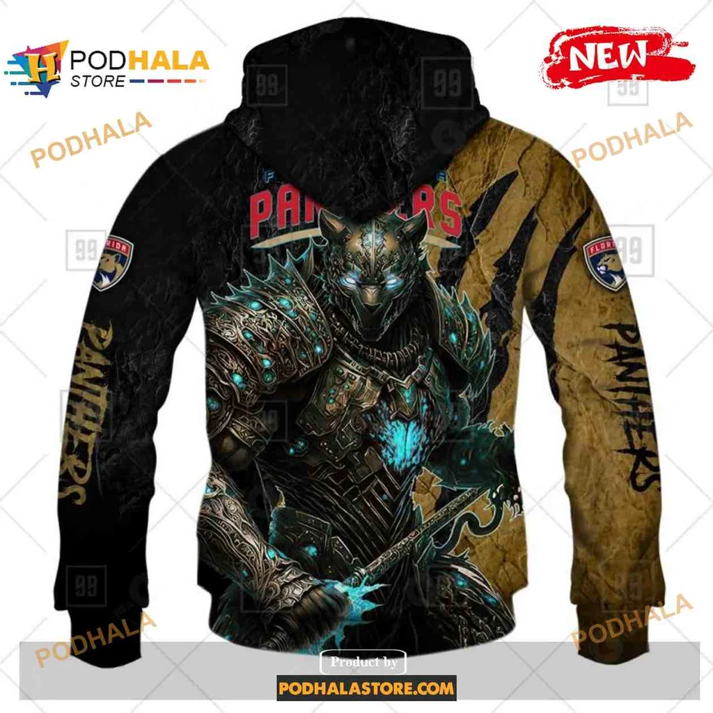 Fierce Florida Panthers Warrior AOP Hoodie With Striking Superhero Design Fierce Florida Panthers Warrior AOP Hoodie With Striking Superhero Design
