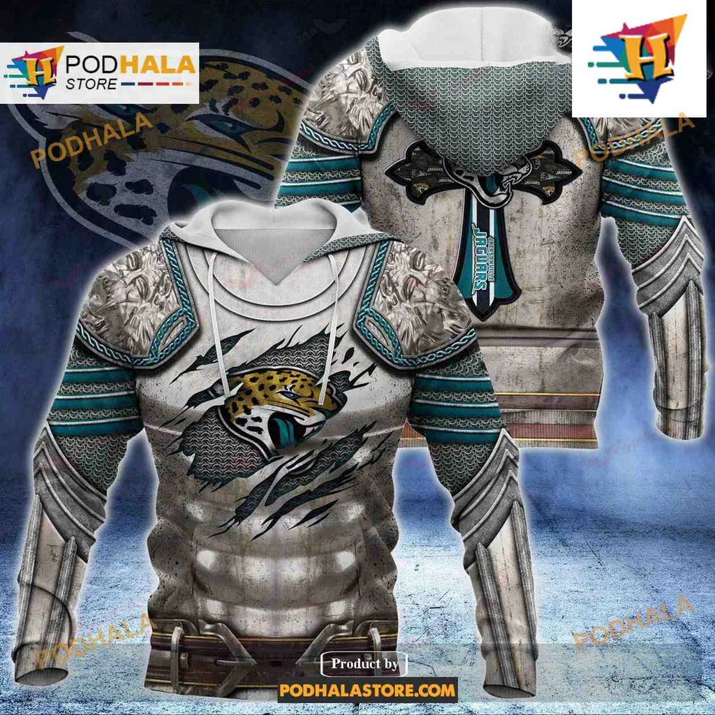 Fierce Jaguar Knight Armor 3d Hoodie With Medieval Design