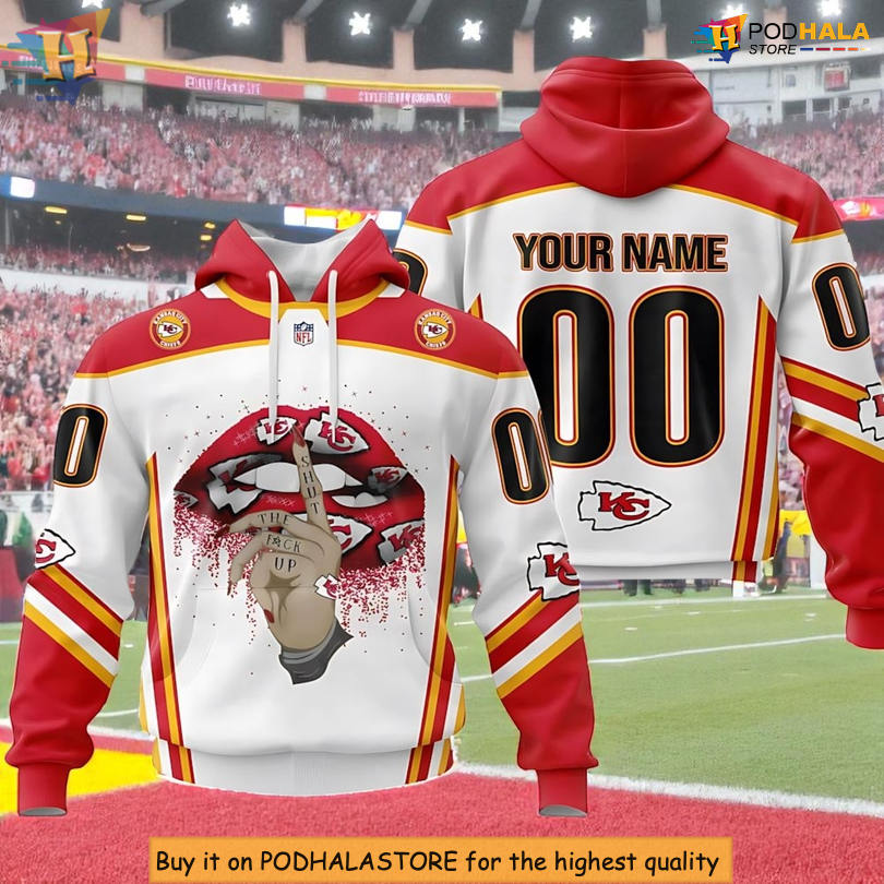 Fierce Lips Graphic Personalized Kansas City Chiefs Hoodie, Custom Fan Style