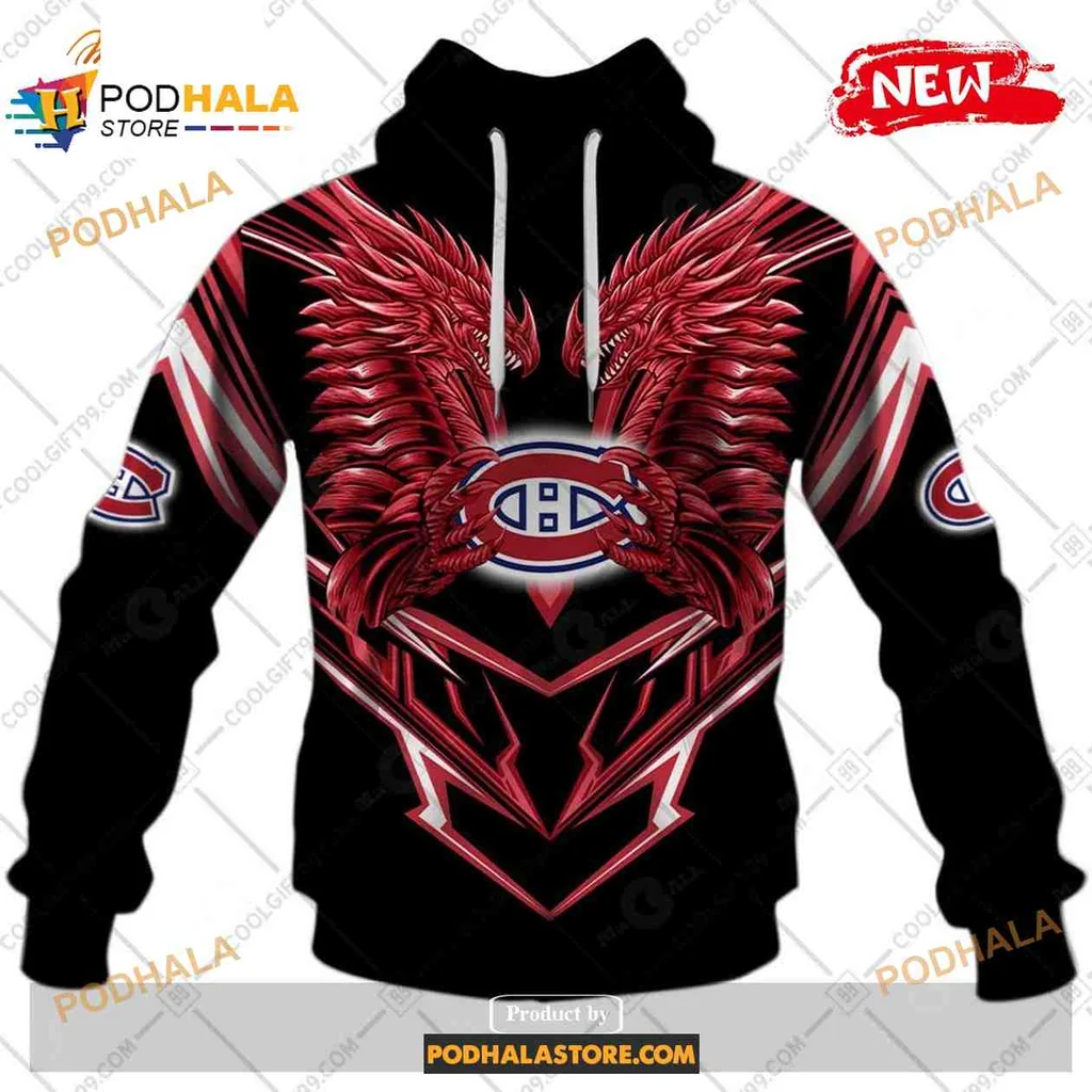 Fierce Montreal Canadiens Dragon 3d Hoodie With Bold Red Design