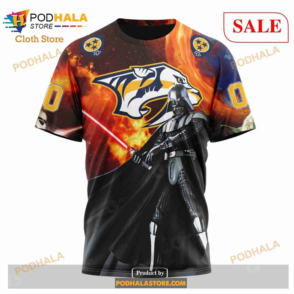 Fierce Nashville Predators Star Wars 3d Hoodie Featuring Darth Vader And Yoda - Product View 6 Fierce Nashville Predators Star Wars 3d Hoodie Featuring Darth Vader And Yoda - Product View 6