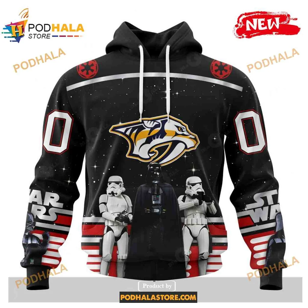 Fierce Nashville Predators Star Wars 3d Hoodie With Cosmic Design