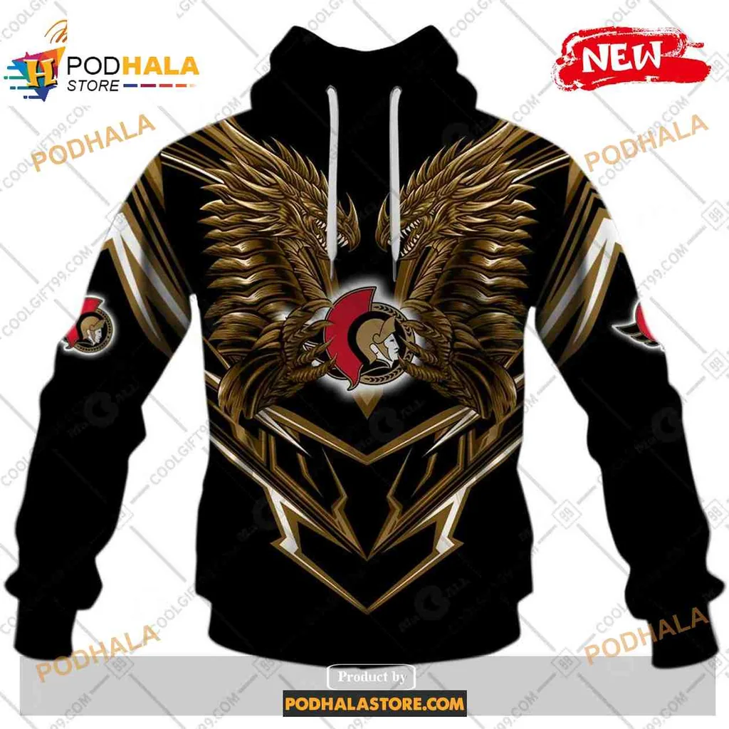 Fierce Ottawa Senators Dragon 3d Hoodie With Intricate Dual Head Design