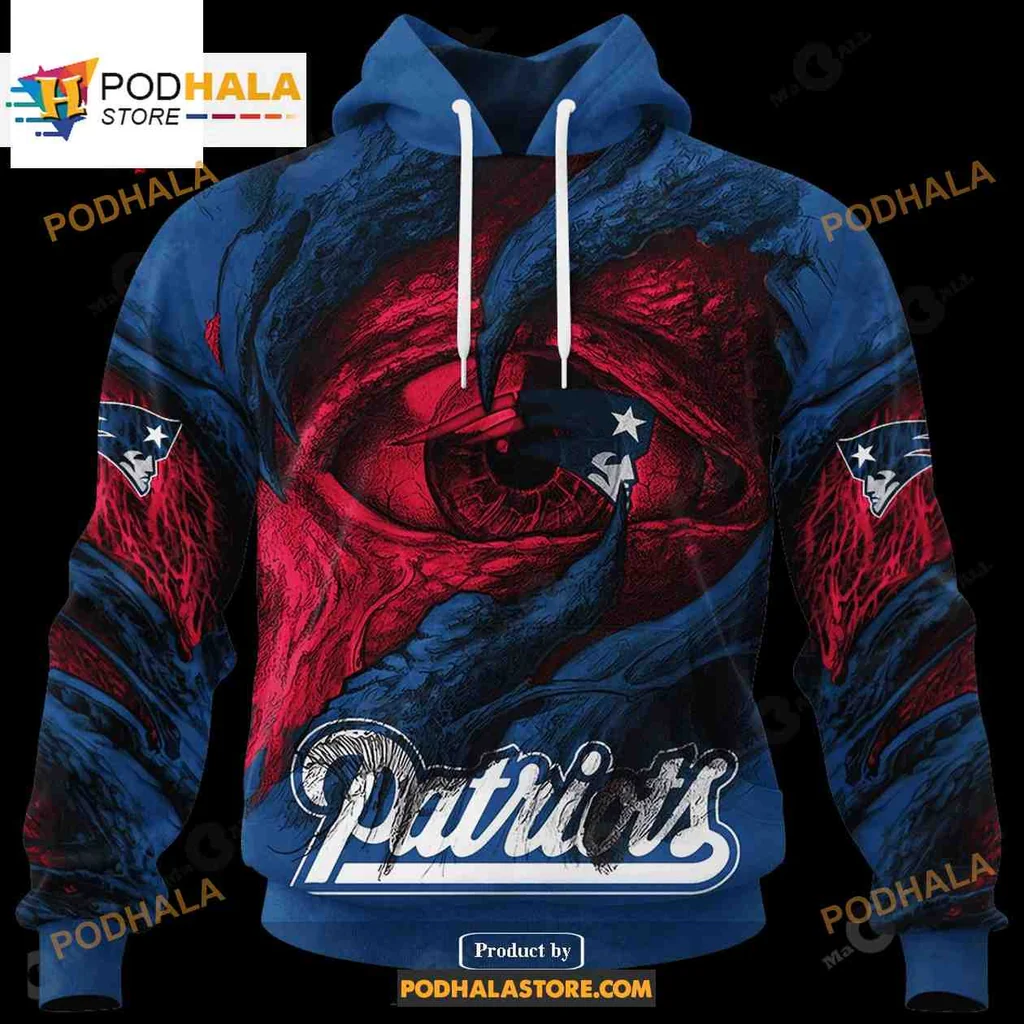 Fierce Patriots Demon Eyes 3d Hoodie With Striking Red Eye Design