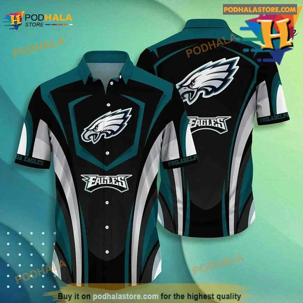 Fierce Philadelphia Eagles Aloha Shirt Featuring Bold Team Logo Design